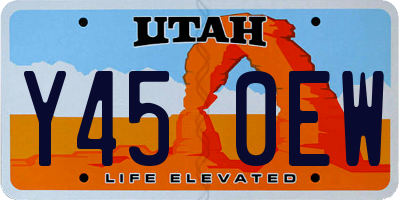 UT license plate Y450EW