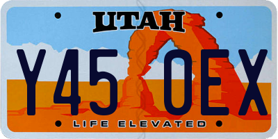 UT license plate Y450EX