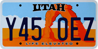 UT license plate Y450EZ
