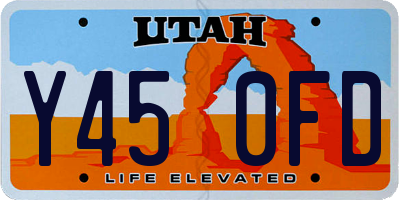 UT license plate Y450FD