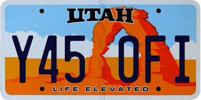 UT license plate Y450FI