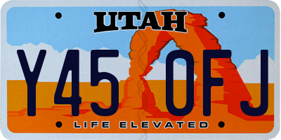 UT license plate Y450FJ