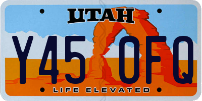 UT license plate Y450FQ