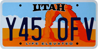 UT license plate Y450FV