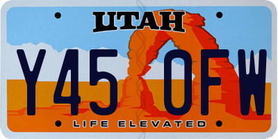 UT license plate Y450FW