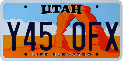 UT license plate Y450FX