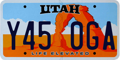 UT license plate Y450GA