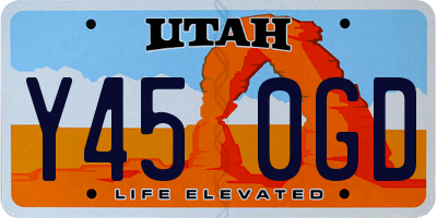 UT license plate Y450GD
