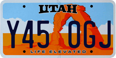 UT license plate Y450GJ
