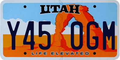 UT license plate Y450GM