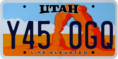 UT license plate Y450GQ