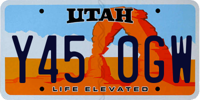 UT license plate Y450GW