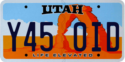 UT license plate Y450ID
