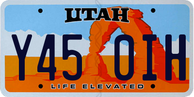 UT license plate Y450IH
