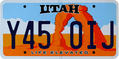 UT license plate Y450IJ