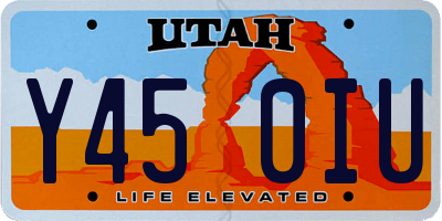 UT license plate Y450IU