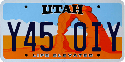 UT license plate Y450IY