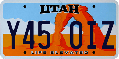UT license plate Y450IZ
