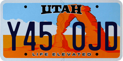 UT license plate Y450JD