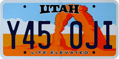 UT license plate Y450JI
