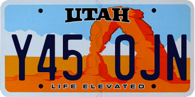 UT license plate Y450JN
