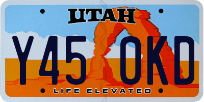 UT license plate Y450KD
