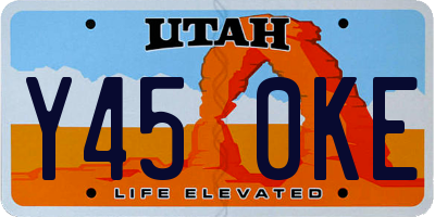 UT license plate Y450KE
