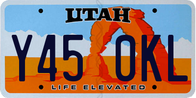 UT license plate Y450KL