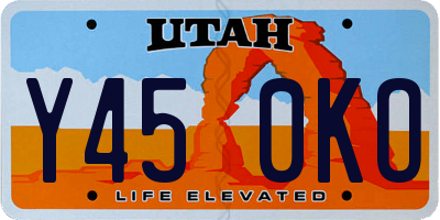 UT license plate Y450KO
