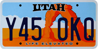 UT license plate Y450KQ