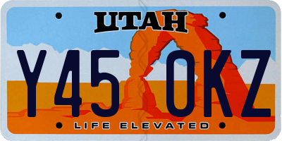 UT license plate Y450KZ