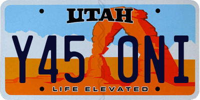 UT license plate Y450NI
