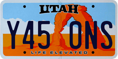 UT license plate Y450NS