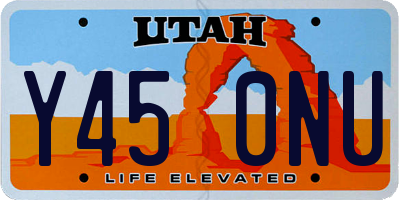 UT license plate Y450NU