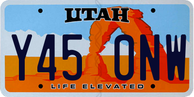 UT license plate Y450NW