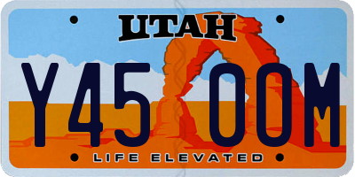 UT license plate Y450OM