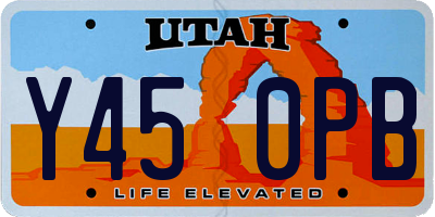 UT license plate Y450PB