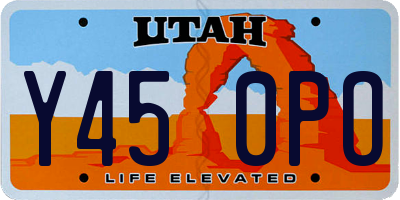 UT license plate Y450PO