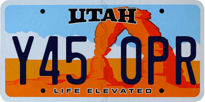 UT license plate Y450PR