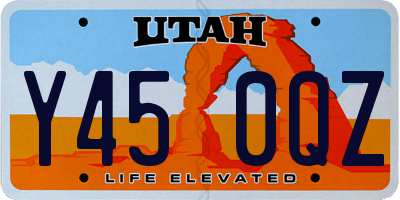 UT license plate Y450QZ