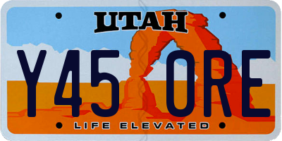 UT license plate Y450RE