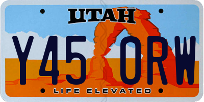 UT license plate Y450RW
