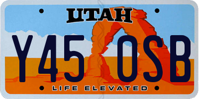 UT license plate Y450SB