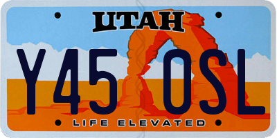 UT license plate Y450SL