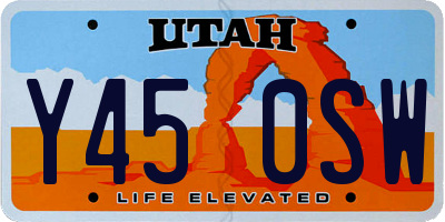 UT license plate Y450SW