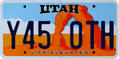 UT license plate Y450TH