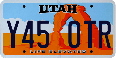 UT license plate Y450TR