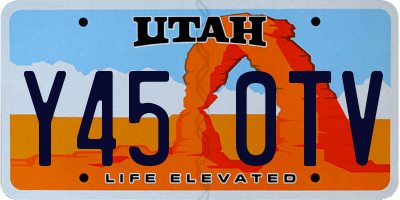 UT license plate Y450TV