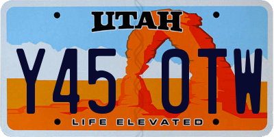UT license plate Y450TW
