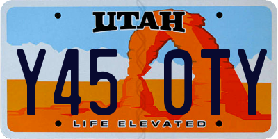 UT license plate Y450TY